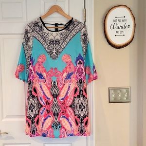 Colorful Lightweight Paisley Dress Size: Small